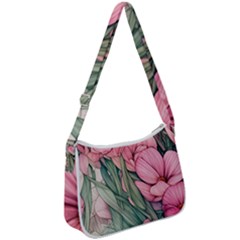 Nature-inspired Flowers Zip Up Shoulder Bag by GardenOfOphir