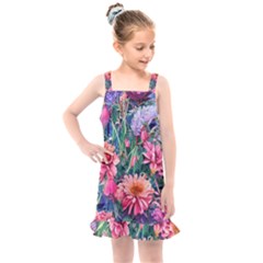 Retro Floral Kids  Overall Dress by GardenOfOphir