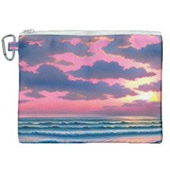 Sunset Over The Beach Canvas Cosmetic Bag (xxl) by GardenOfOphir
