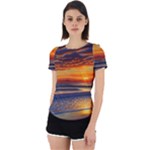 Nature s Sunset Over Beach Back Cut Out Sport Tee