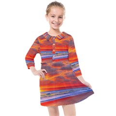 Golden Sun Kids  Quarter Sleeve Shirt Dress by GardenOfOphir