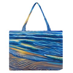 Waves Crashing On The Shore Zipper Medium Tote Bag by GardenOfOphir