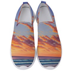 Summer Sunset Over Beach Men s Slip On Sneakers
