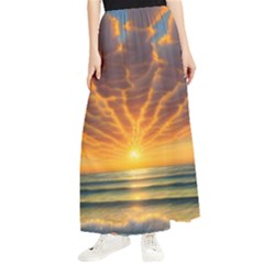 Waves At Sunset Maxi Chiffon Skirt by GardenOfOphir