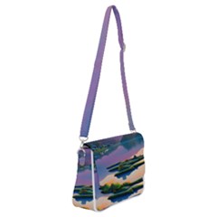 Astonishing Lake View Shoulder Bag With Back Zipper by GardenOfOphir