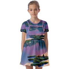 Astonishing Lake View Kids  Short Sleeve Pinafore Style Dress