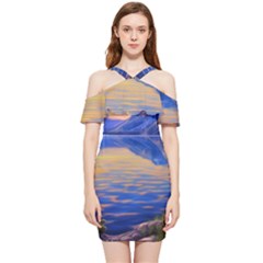 Dramatic Sunset Shoulder Frill Bodycon Summer Dress by GardenOfOphir