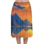 Glorious Sunset Velvet Flared Midi Skirt