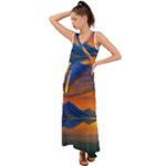 Glorious Sunset V-Neck Chiffon Maxi Dress