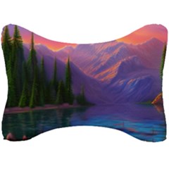 Magnificent Sunset Seat Head Rest Cushion by GardenOfOphir