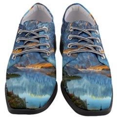 Majestic Lake Landscape Women Heeled Oxford Shoes by GardenOfOphir