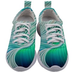 Pastel Abstract Waves Pattern Kids Athletic Shoes by GardenOfOphir