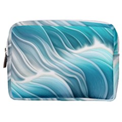 Pastel Blue Ocean Waves Iii Make Up Pouch (medium) by GardenOfOphir