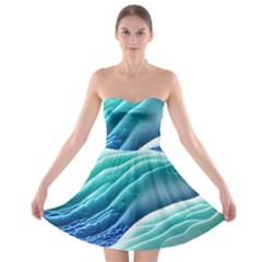 Pastel Beach Wave I Strapless Bra Top Dress by GardenOfOphir