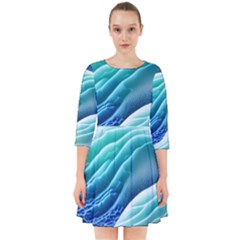 Pastel Beach Wave I Smock Dress by GardenOfOphir
