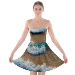 Abstract Waves Summertime On The Sea Strapless Bra Top Dress by GardenOfOphir