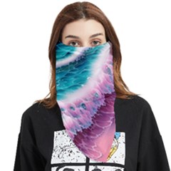 Summer Waves In Pink Ii Face Covering Bandana (triangle) by GardenOfOphir