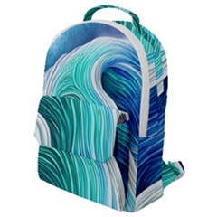The Power Of The Ocean Iii Flap Pocket Backpack (small) by GardenOfOphir
