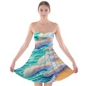 Waves At The Ocean s Edge Strapless Bra Top Dress View1