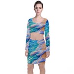 Waves At The Ocean s Edge Top and Skirt Sets