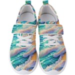Waves At The Ocean s Edge Men s Velcro Strap Shoes