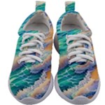Waves At The Ocean s Edge Kids Athletic Shoes
