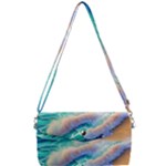 Waves At The Ocean s Edge Removable Strap Clutch Bag