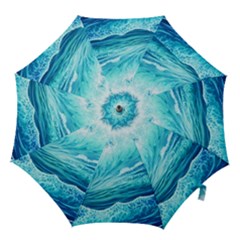 Blue Ocean Wave Watercolor Ii Hook Handle Umbrellas (small) by GardenOfOphir