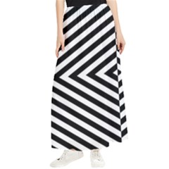 Abstract Lines Pattern Art Design Background Maxi Chiffon Skirt