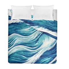 Abstract Blue Ocean Waves Duvet Cover Double Side (full/ Double Size) by GardenOfOphir