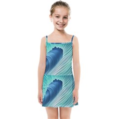 Summer Ocean Waves Kids  Summer Sun Dress by GardenOfOphir