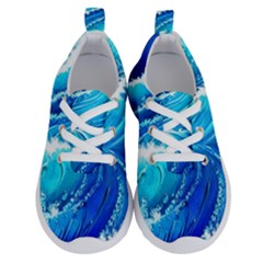 Simple Blue Ocean Wave Running Shoes by GardenOfOphir