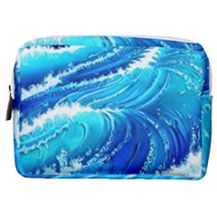Simple Blue Ocean Wave Make Up Pouch (medium) by GardenOfOphir