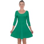 Jade Green	 - 	Quarter Sleeve Skater Dress