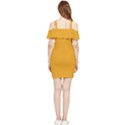 Gamboge Orange	 - 	Shoulder Frill Bodycon Summer Dress View2
