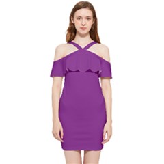 Dark Orchid Purple	 - 	shoulder Frill Bodycon Summer Dress by ColorfulDresses