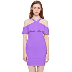 Orchid Purple	 - 	shoulder Frill Bodycon Summer Dress by ColorfulDresses