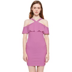 Wild Orchid Pink	 - 	shoulder Frill Bodycon Summer Dress by ColorfulDresses