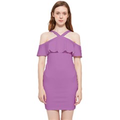 Radient Orchid	 - 	shoulder Frill Bodycon Summer Dress by ColorfulDresses