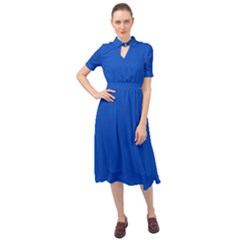Absolute Zero Blue	 - 	keyhole Neckline Chiffon Dress by ColorfulDresses