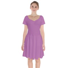 Bodacious Pink	 - 	short Sleeve Bardot Dress
