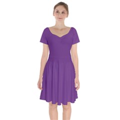 Eminence Purple	 - 	short Sleeve Bardot Dress