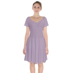 Lilac Luster Purple	 - 	short Sleeve Bardot Dress