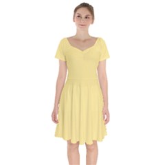 Parmesan Yellow	 - 	short Sleeve Bardot Dress