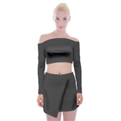 Pirate Black	 - 	off Shoulder Top With Mini Skirt Set