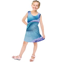 Pastel Sea Waves Kids  Tunic Dress by GardenOfOphir