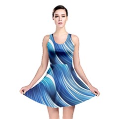 Sunny Ocean Wave Reversible Skater Dress by GardenOfOphir