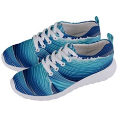 Simple Summer Wave Pattern Men s Lightweight Sports Shoes by GardenOfOphir