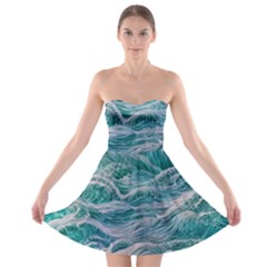 Waves Of The Ocean Ii Strapless Bra Top Dress by GardenOfOphir