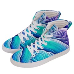 Ocean Waves In Pastel Tones Men s Hi-top Skate Sneakers by GardenOfOphir